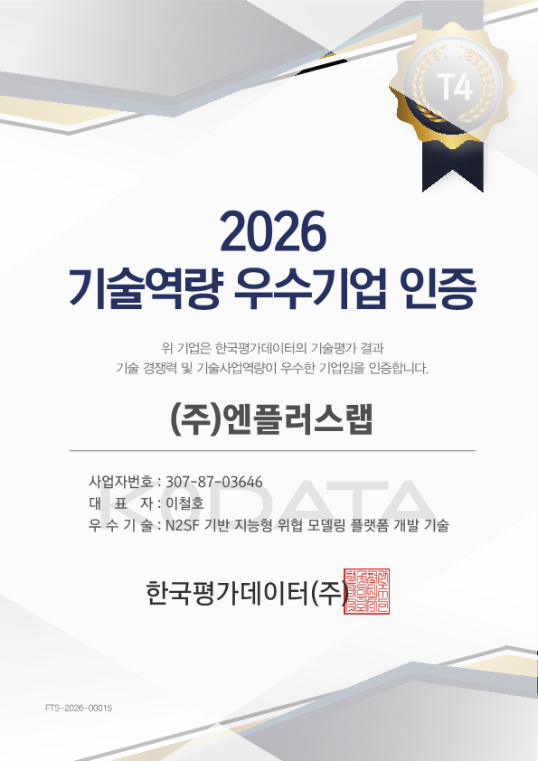 기술역량 우수기업 인증서
